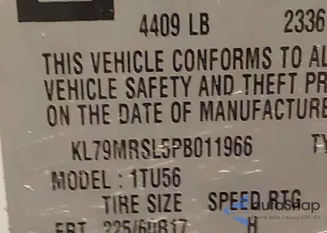 2023 Chevrolet Trailblazer Awd Lt z USA, uszkodzony, nr VIN KL79MRSL5PB011966